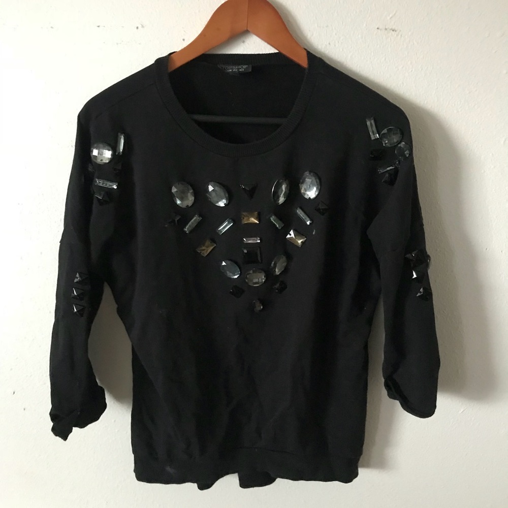 Topshop Jeweled Sweater